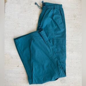 Tourquoise parachute cargo pants